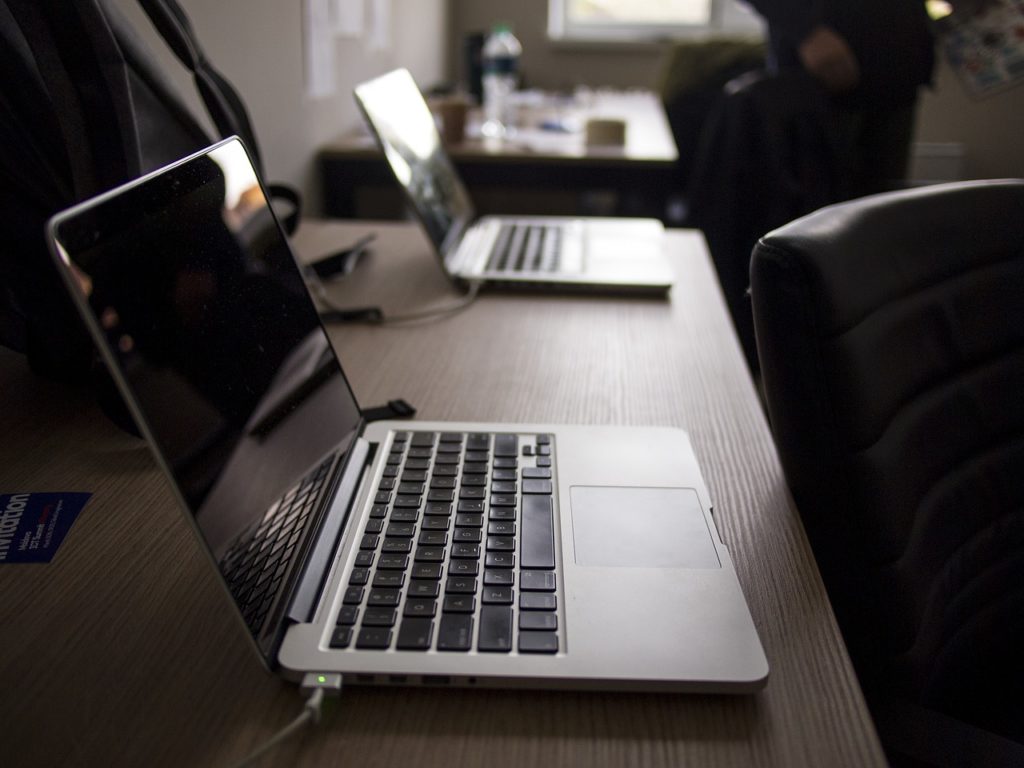 Laptops on desk