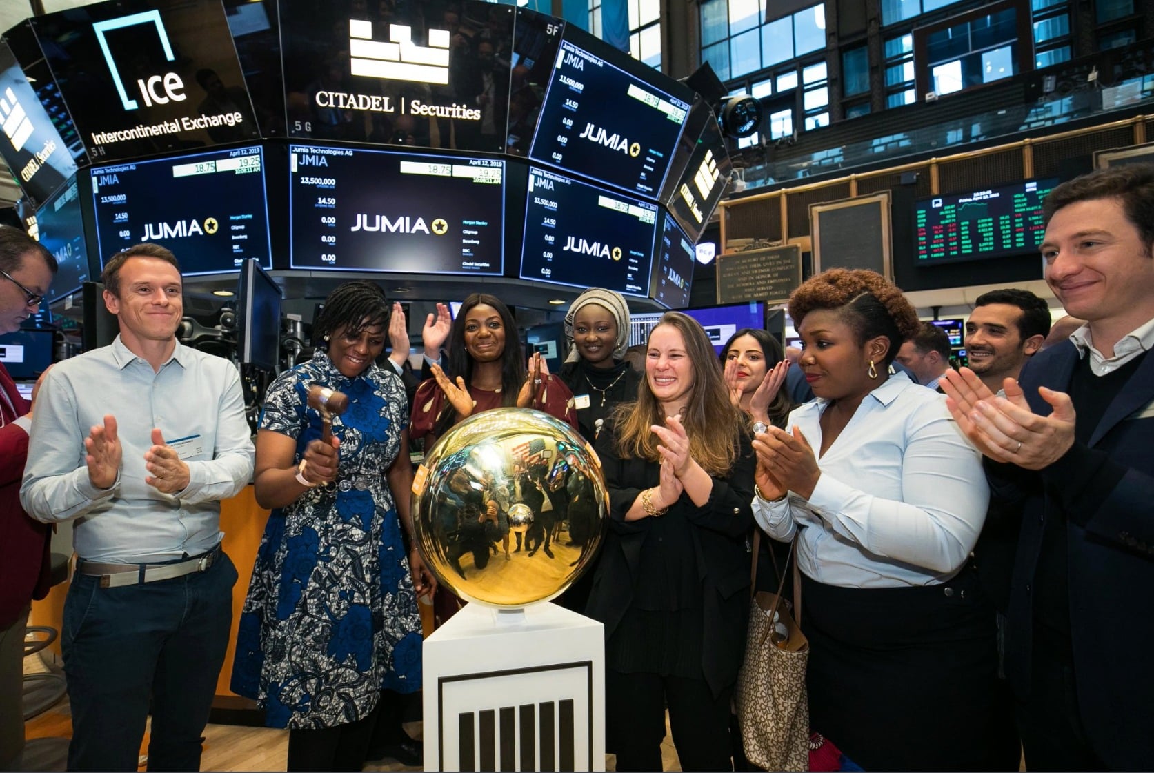 Jumia Nigeria CEO rings NYSE opening bell, as Jumia Technologies AG finally IPOs 1 Juliet Anammah rings nyse bell