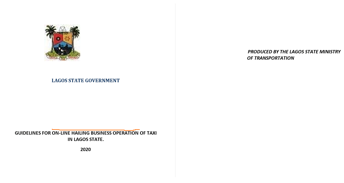 Lagos adjusts ride-hailing regulations, shifts deadline to August 27, 2020 3 ride-hailing