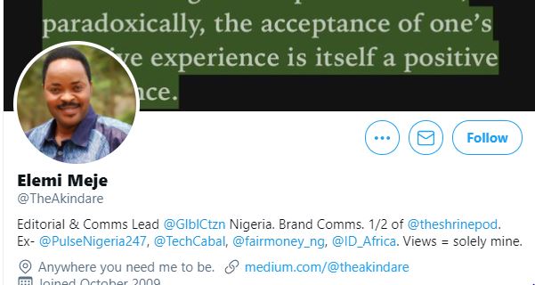 Forget pitch stages and freelance websites, Twitter is Africa's next talent hub 1 Tweet bio