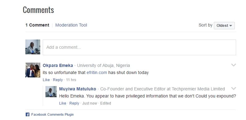 UPDATE: Efritin shuts down operations in Nigeria for good 2 efritin-comment_2