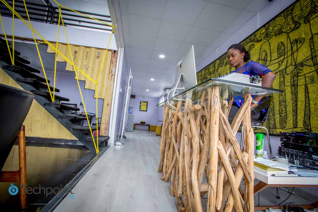 See the most interesting co-working space in Nigeria (it's a container!) 5 ventures-platform-hub-reception-table
