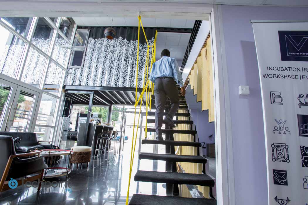 See the most interesting co-working space in Nigeria (it's a container!) 6 ventures-platform-hub-stairs