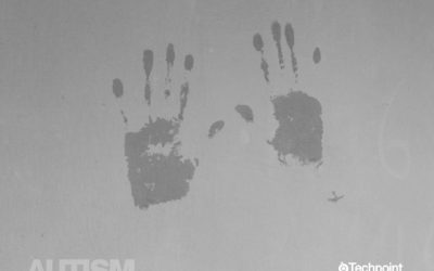 Image showing hand stains watermarked with the text 'Autism'