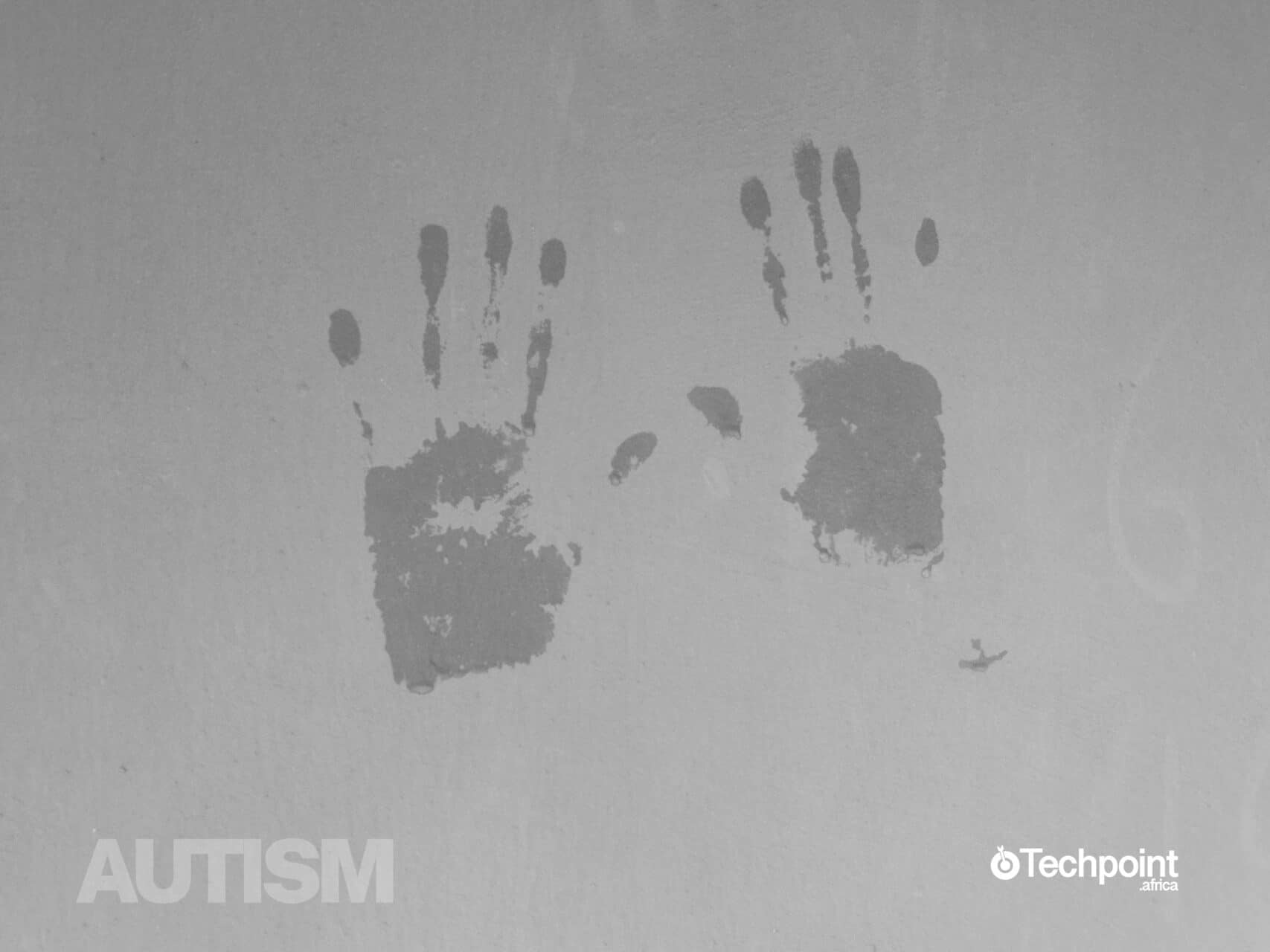Image showing hand stains watermarked with the text 'Autism'