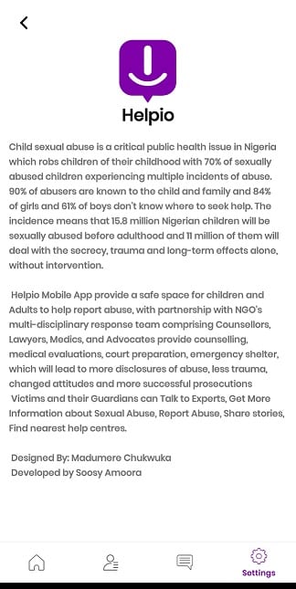 How tech tools create a safe space for sexual violence survivors in Nigeria 4 Screenshot 20210619 121601 Helpio