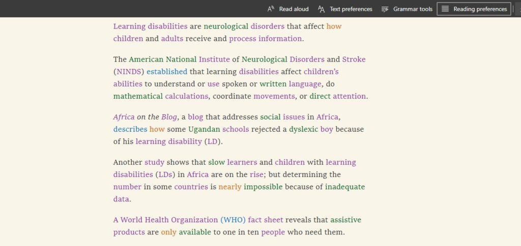 4 tech tools to help people with dyslexia overcome workplace and school challenges 2 Immersive Reader on Microsoft Edge