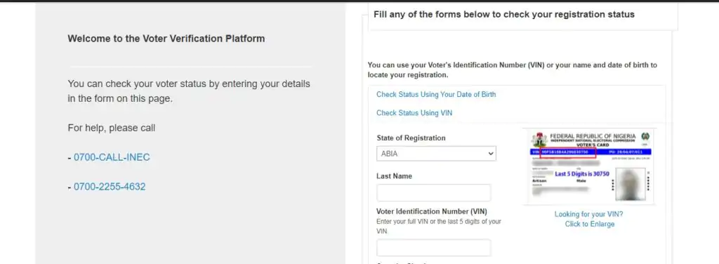 What you should know about updating your PVC online in Nigeria 2 Voter Status Verification VIN INEC