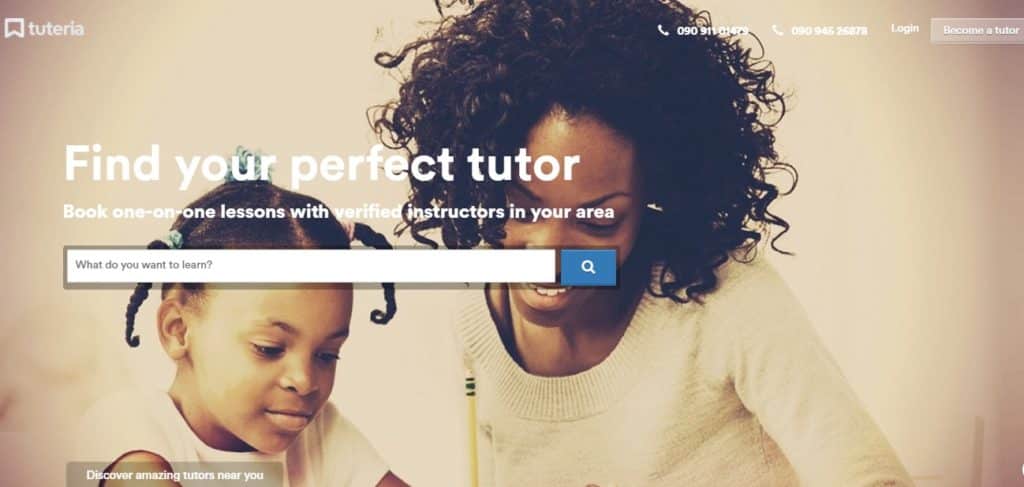 How Nigerian edtech startup, Tuteria, is connecting learners to tutors in Nigeria 3 Tuteria homepage