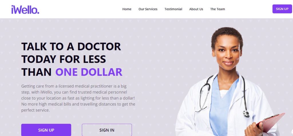 Nigerian telemedicine startup, iWello, is making healthcare available to people living on less than $1 per day 3 iwello homepage