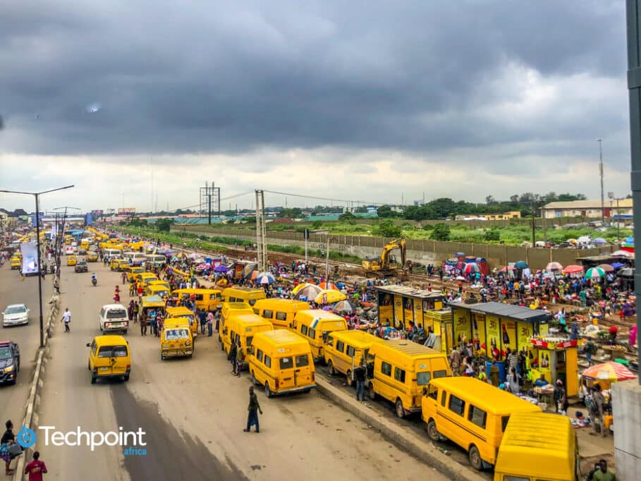 Glovo delivered ₦71 billion worth of food in four years 2 A Lagos street filled with yellow buses
