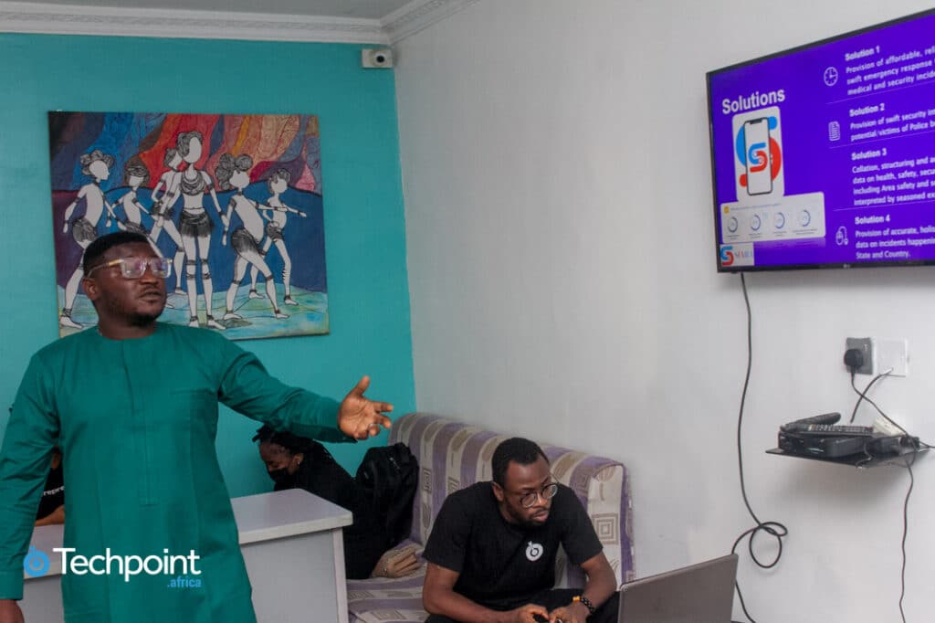Nerves and laughter as Techpoint Pitch Friday returns 2 Oluwafemi Adeleke pitching Siara