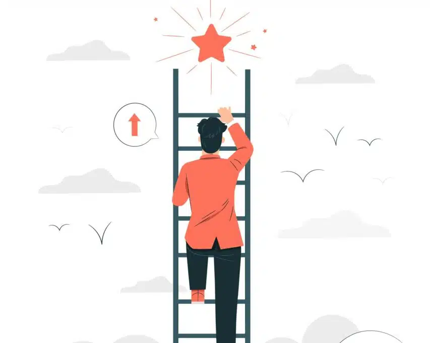 A man climbing a ladder 