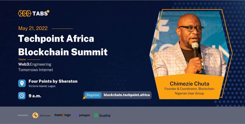 Here are the confirmed speakers for the Techpoint Africa Blockchain Summit 7 Chimezie Chuta. Speaker at the Techpoint Africa Blockchain Summit.