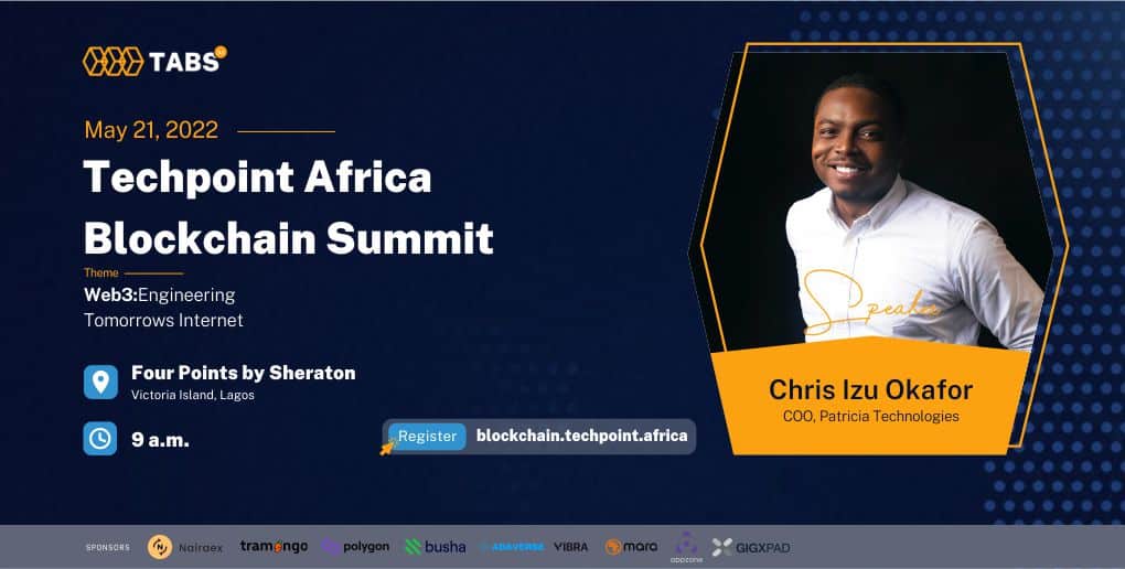 Here are the confirmed speakers for the Techpoint Africa Blockchain Summit 13 Chris Izu Okafor. Speaker, Techpoint Africa Blockchain Summit