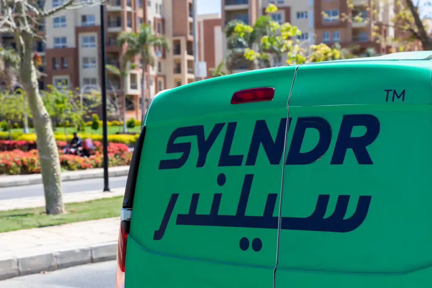 Vehicle with Sylndr logo on it