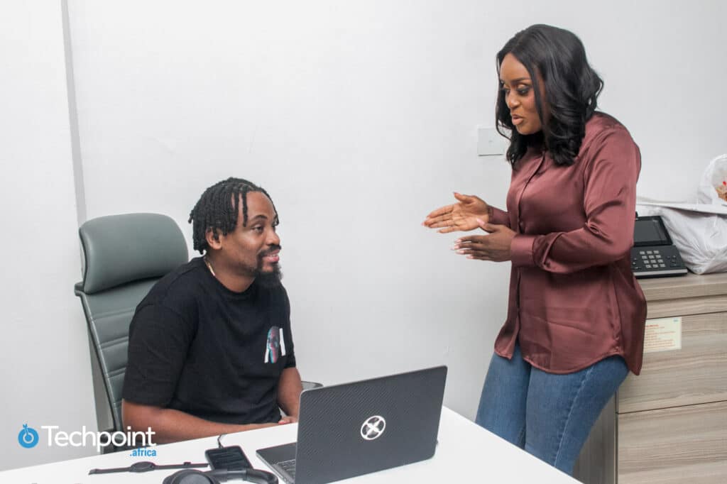 Softcom's Weyinmi Barber is making HR desirable one startup at a time 6 Weyinmi Barber chatting with Softcom Chief Operating Officer