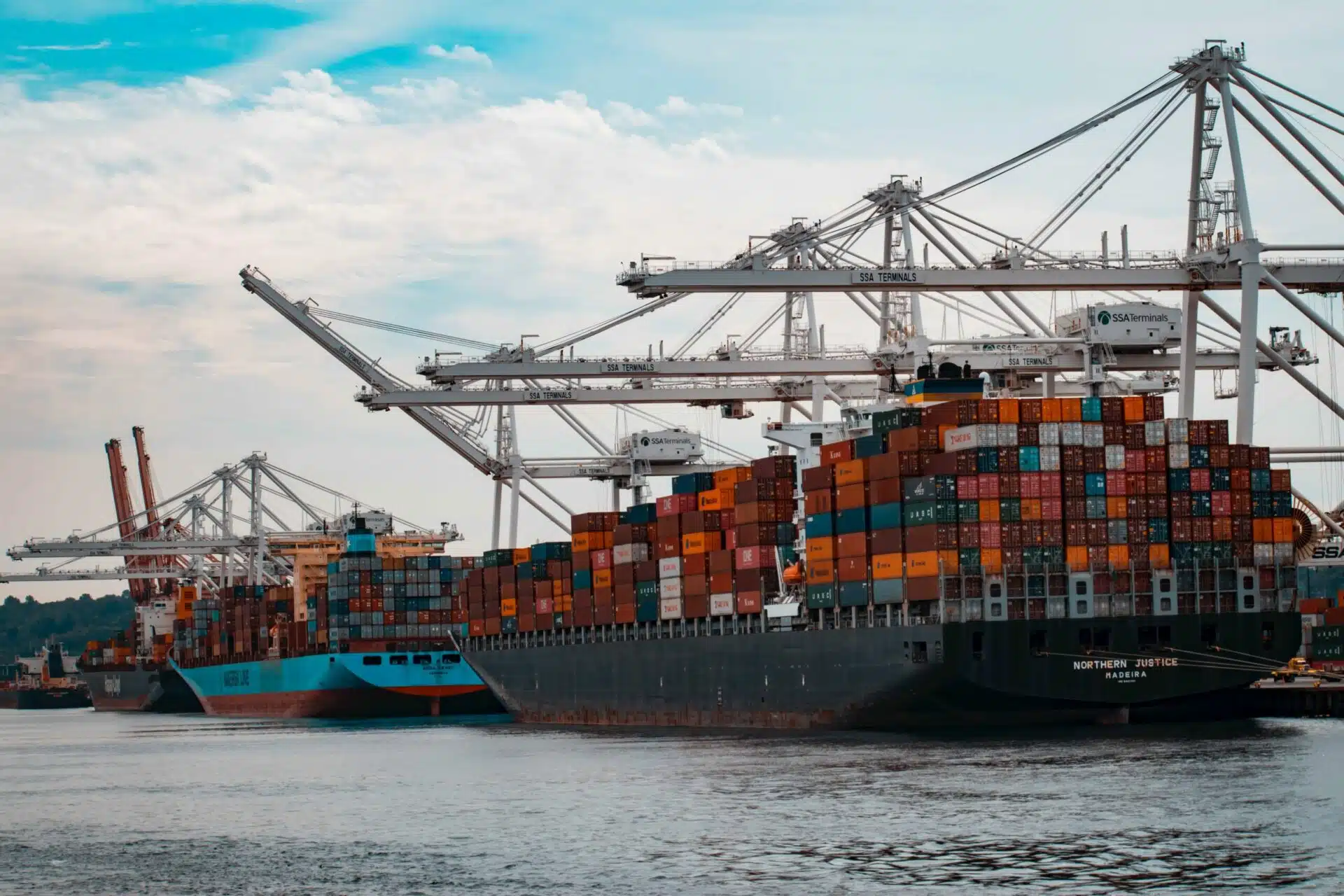 Shipping containers seaport