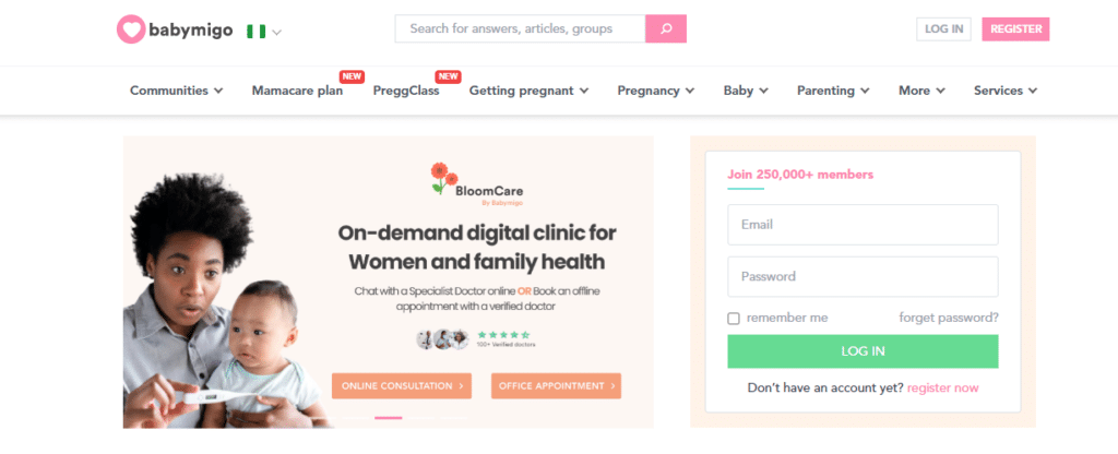 Nigerian healthtech platform, Babymigo, is making motherhood easier and reducing maternal and neonatal mortality 2 A screenshot of Babymigo's homepage