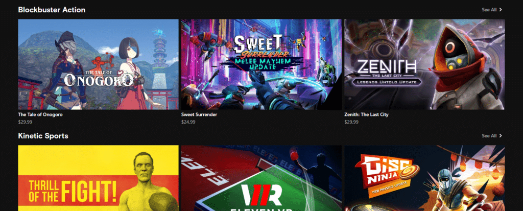 Metaverse Oculus website