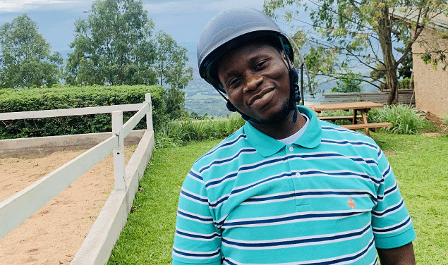 From website manipulation to Blockchain/Product Entrepreneur: Meet Andrew Miracle, the creator of ChatKJV 4 Chatkjv creator, Andrew Miracle wearing a helmet