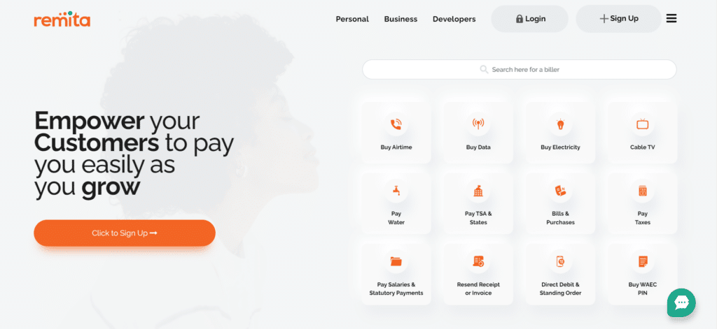 Top payment gateways for businesses in Nigeria — 2023 5 Remita website screenshot