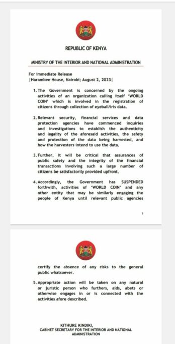 Kenya suspends Worldcoin, Sam Altman's iris scanning crypto project 1 20230802 090353