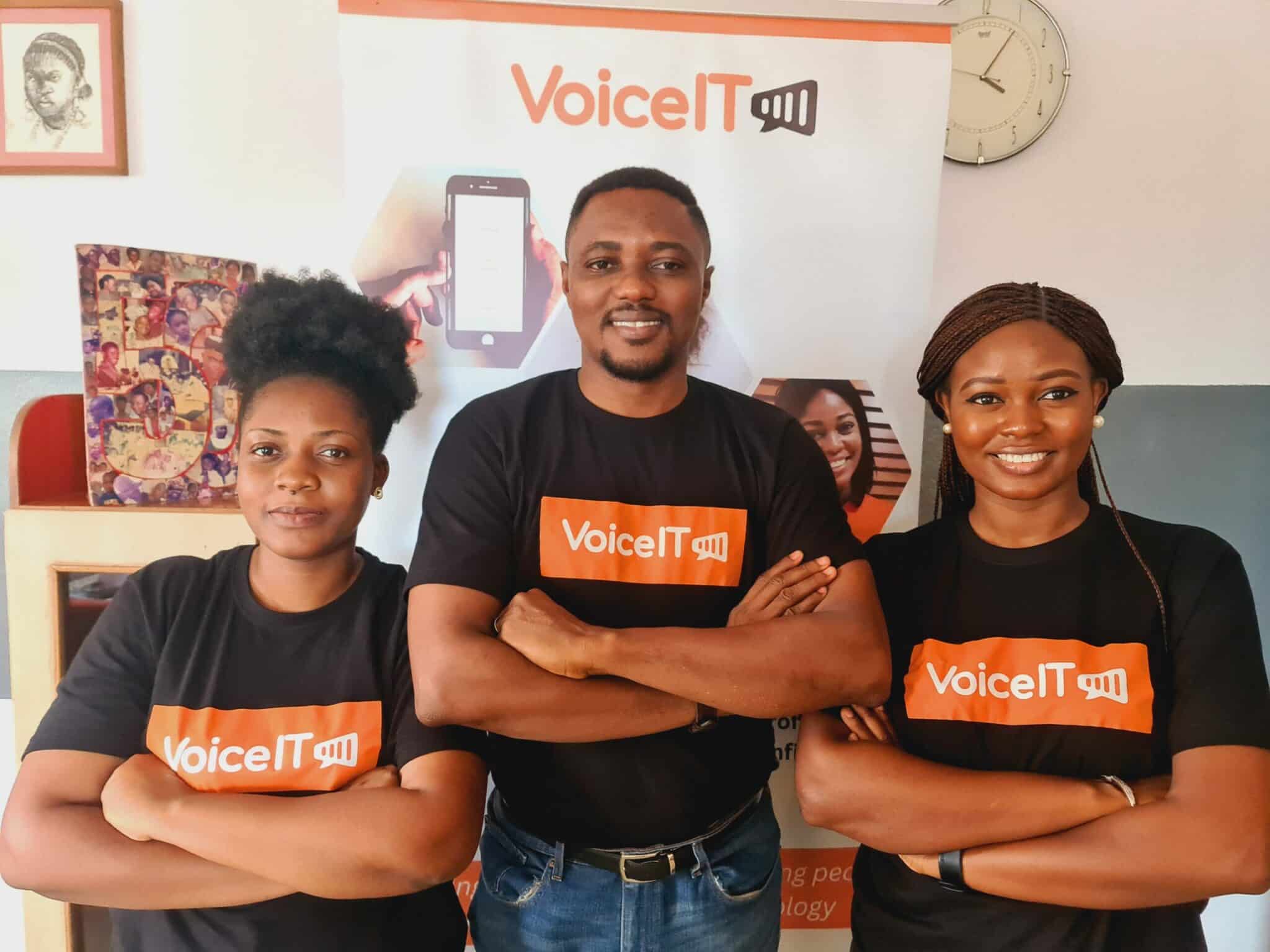 VoiceIT Co-founders, Olufunmilola Owosho, Gbadegesin Alawode, and Kemi Obalisa
