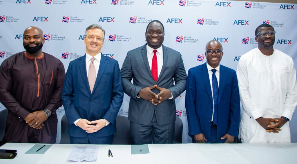Bolt Kenya to pay driver KSh 1m 2 AFEX Group CEO Ayodeji Balogun, BII Chief Executive Officer, Nick O’Donohoe and others at the signing announcement