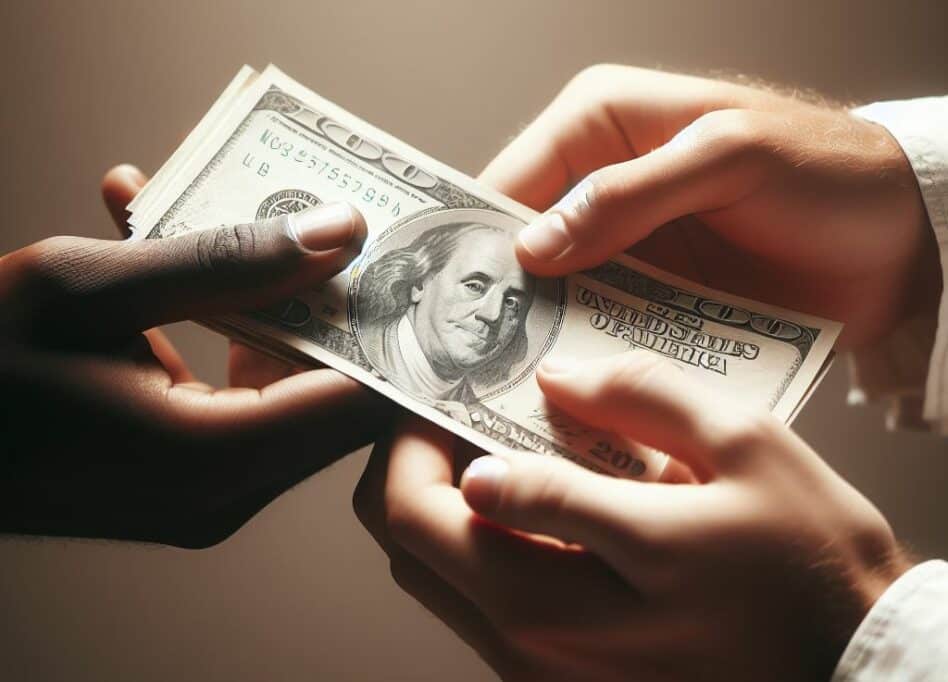 11 ways to detect AI-generated content 3 AI-generated image that shows hands of two people exchanging money. However, one of the hands have two thumbs.