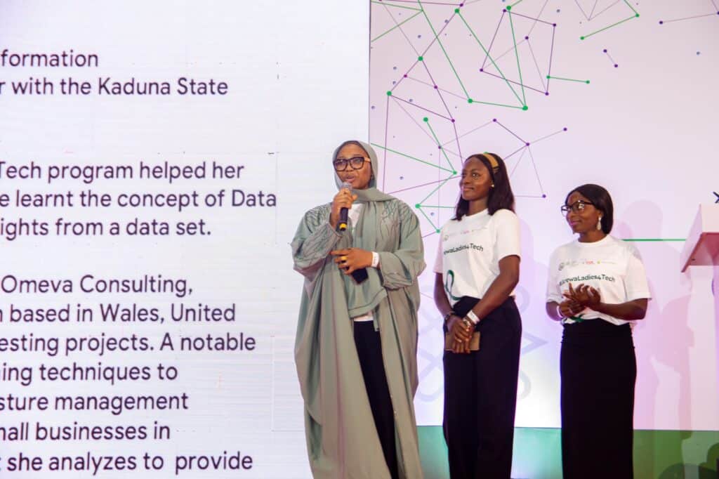 How Google, NITDA, and Data Science Nigeria plan to teach students in Kaduna AI in Hausa 2 Recipients of Arewa Ladies4Tech sharing how the initiative has helped them