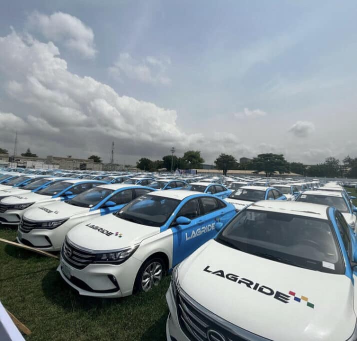 Japan's Toyota rules Nigerian roads, but Chinese challengers are coming with a strategy 6 A fleet of LagRide vehicles parked on green grass