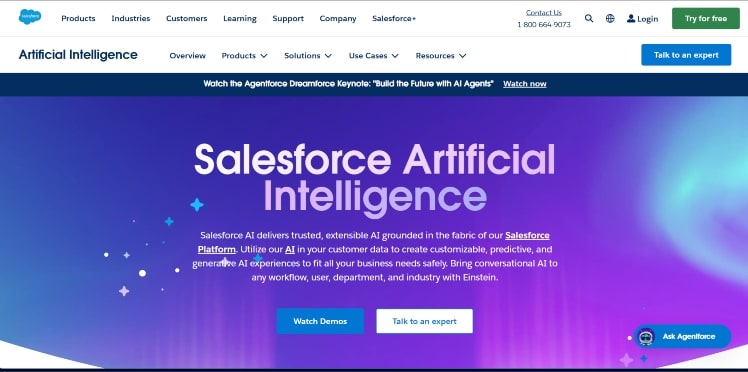 Best AI tools for sales: boost your marketing and prospecting efforts 9 Salesforce Einstein Homepage