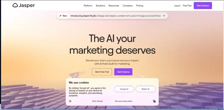 Jasper.ai homepage