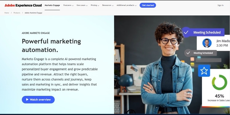 Best AI tools for sales: boost your marketing and prospecting efforts 8 Adobe marketo engage homepage