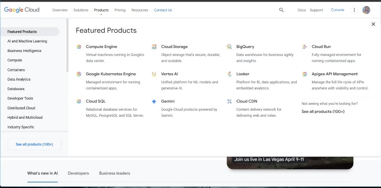 7 Best AI Tools for Data Analysts in 2025 – Boost Efficiency & Insights 4 Google cloud suites products page