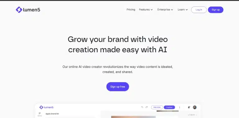 Lumen5 homepage