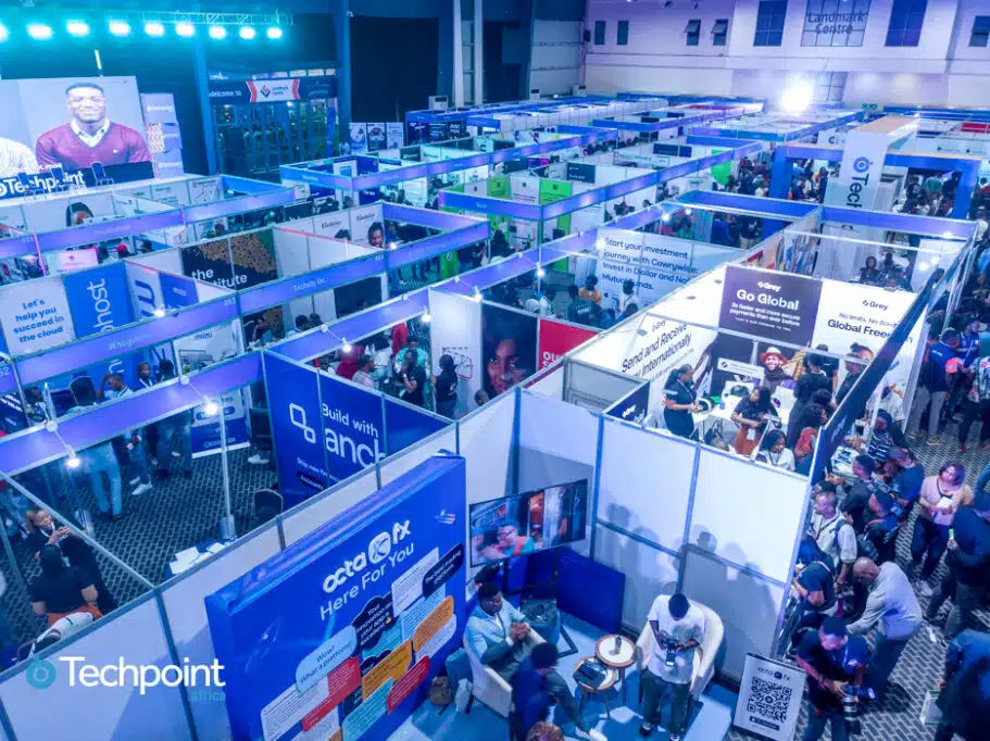 Drone shot of Exhibition Booths at Lagos Startup Expo 2023