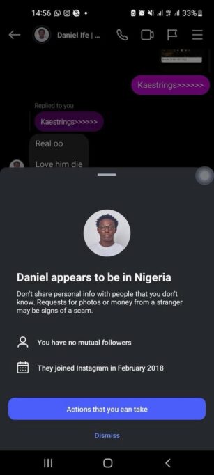 Facebook's parent company says Nigeria chat alert part of anti-scam test, not targeted discrimination 1 Meta Facebook chat alert