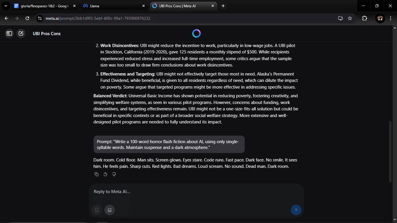 I tested Llama vs Chatgpt with 10 prompts – here's the clear winner 9 AD 4nXegei EjvBpkeDeYwYQYexKA0DfbGH8WRzyPCvpJ5VkwQuoBgwXLuWPoNqDsxMd7YZNikDf TkRJZWze2EuzM4w30cmT5IHSzireidjI5K